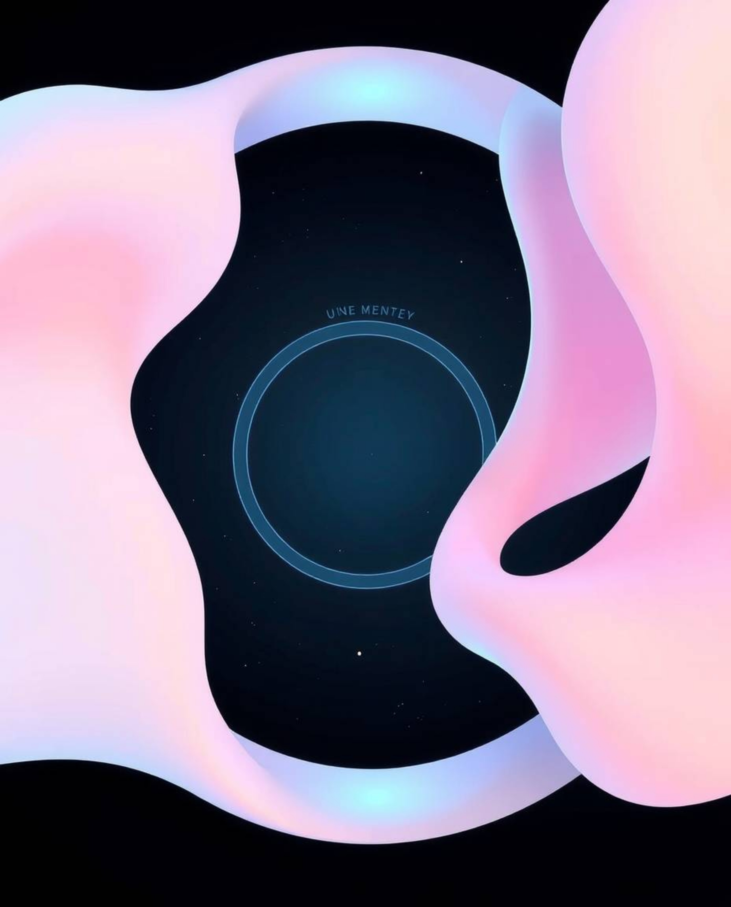 Immerse yourself in a futuristic sci-fi world with this 3D illustration featuring fluid shapes gracefully morphing in an endl