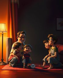 Experience a heartfelt Pixar-style family reunion brought to life with high-contrast, intense dramatic lighting that creates 