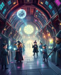 Step into a breathtaking futuristic world where magic and technology intertwine in a dazzling display of innovation. This mag