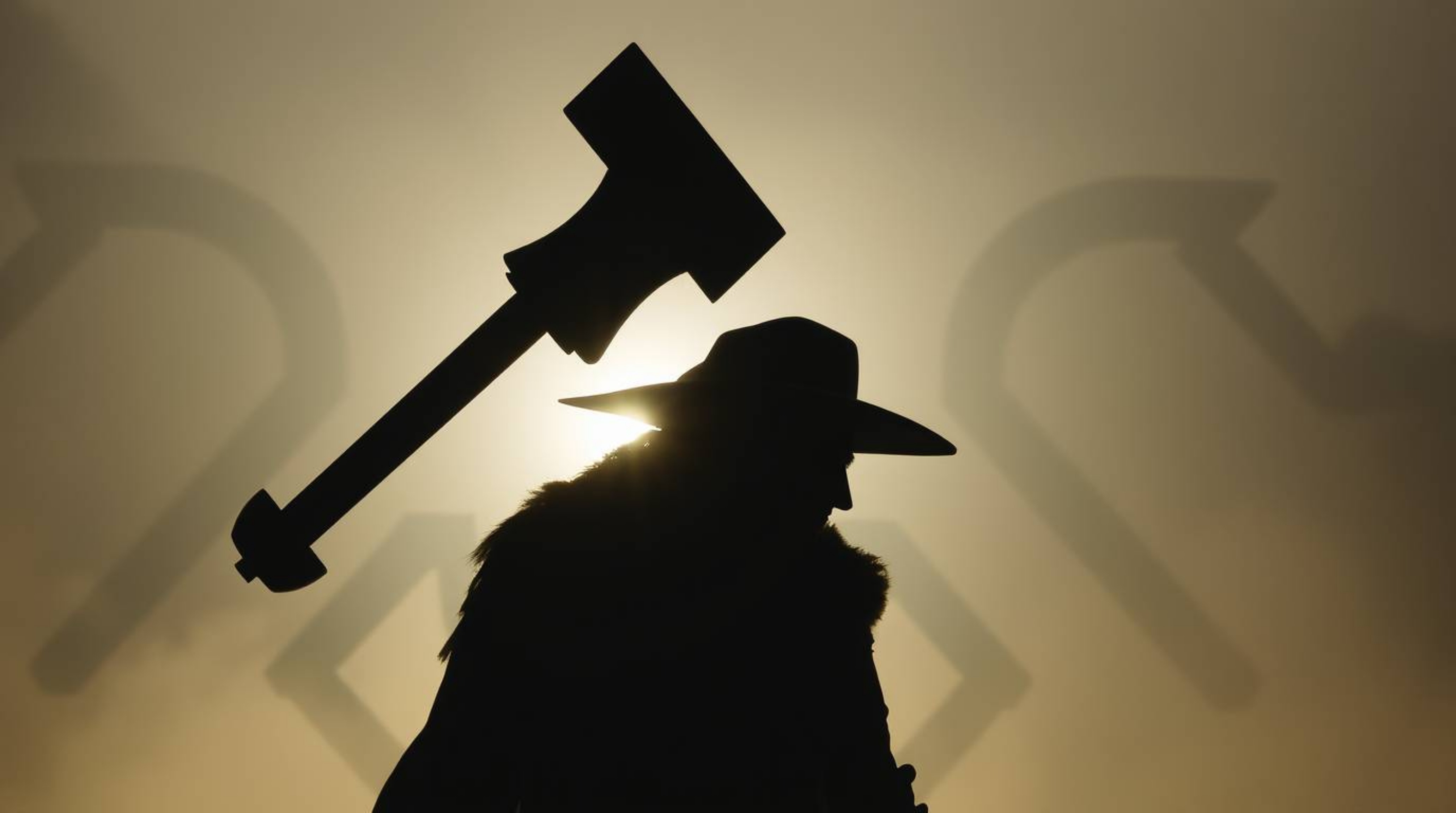 A soft and dreamy atmosphere is created with silhouetted backlighting, featuring an anvil about to drop on a trickster charac