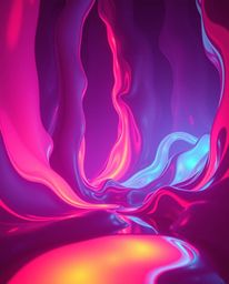 Experience a moody, low-angle perspective of a hyperrealistic sci-fi environment filled with surreal 3D fluid shapes resembli