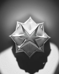 Explore the beauty of extreme macro close-up photography featuring a monochrome 3D geometric pattern reminiscent of folded pa