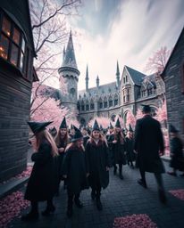 Discover a captivating collection of infrared photographs depicting a magical school brimming with young wizards.  Long expos