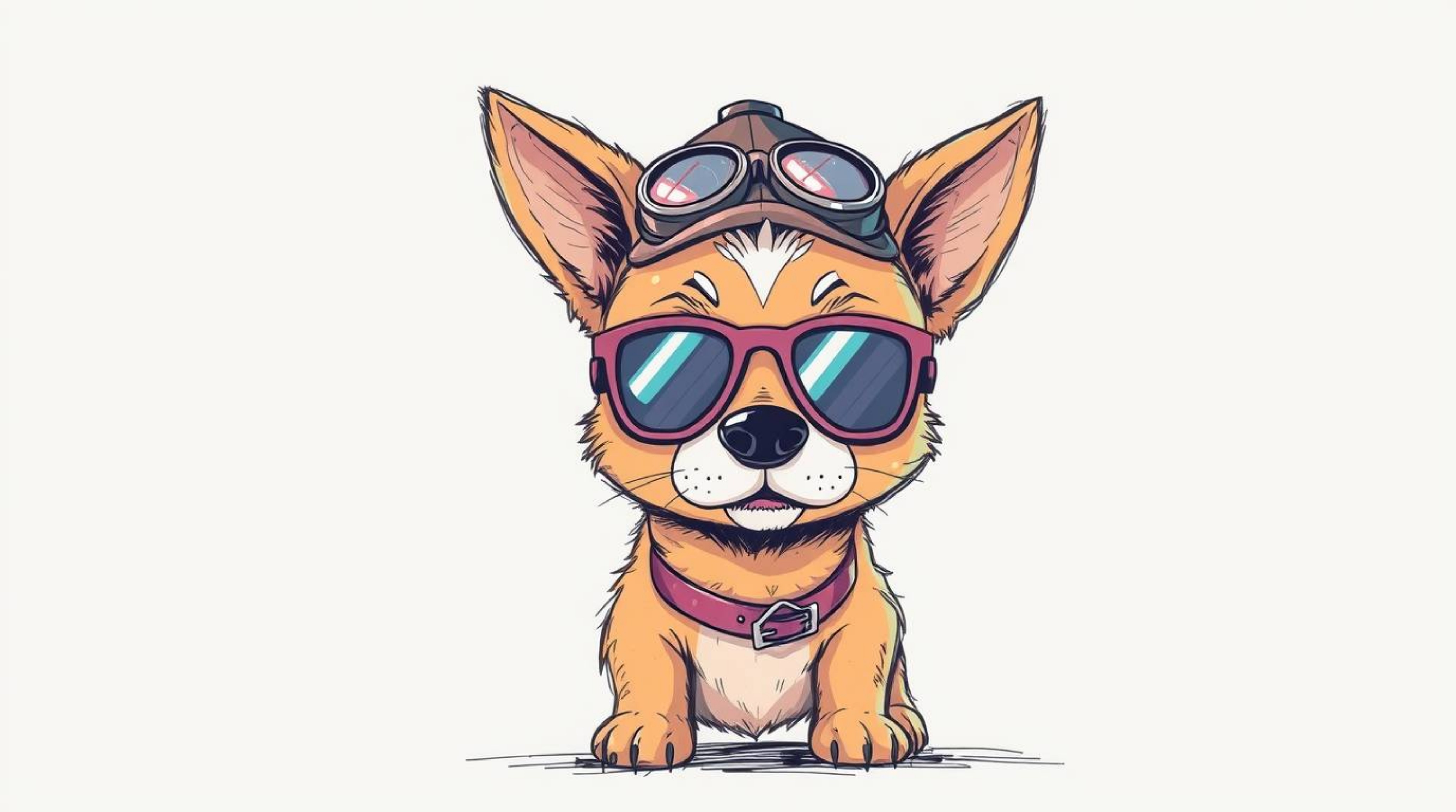 Explore a charming color sketchnote-style hand-drawn sketch featuring an adorable dog detective equipped with high-tech gadge