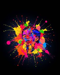 This striking image showcases a high-angle perspective looking down on a human silhouette brilliantly composed of colorful sp