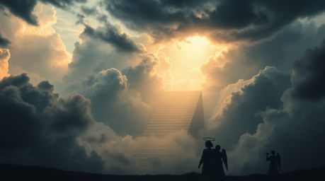 Experience a dramatic and high-tension scene featuring intense weather, stormy skies, and bold, divided sections showcasing s