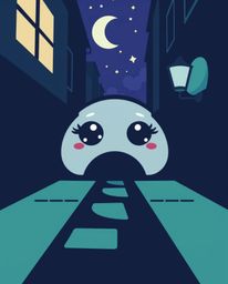 A captivating logo design featuring watchful eyes peering from a dark night alley. The design incorporates geometric shapes a