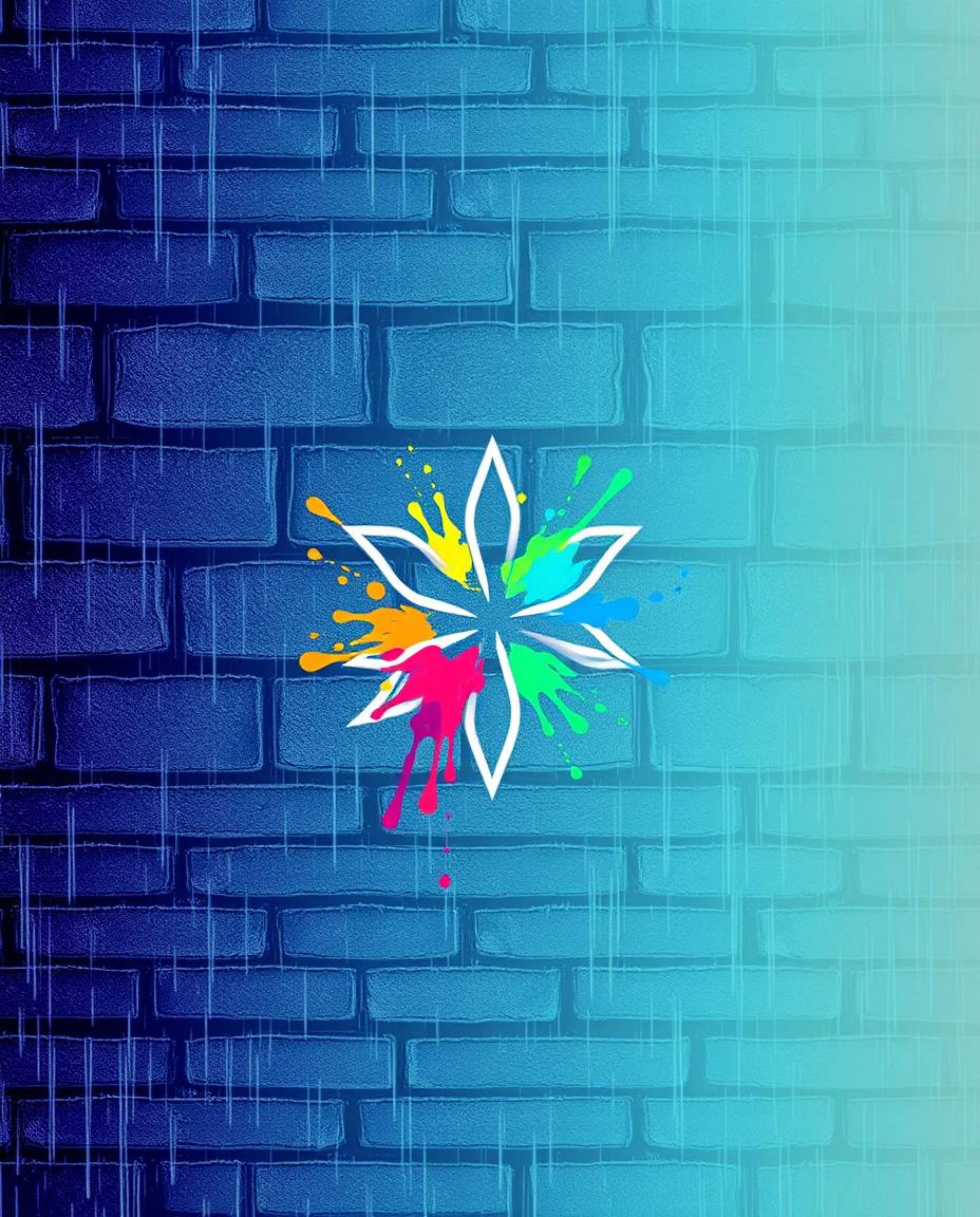 This captivating logo design evokes an ethereal spiritual vibe, featuring a wet rainy scene with vibrant graffiti-style splas