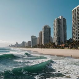 Experience the allure of a vibrant coastal city where modern architecture meets the serene beauty of the beach. Picture sleek
