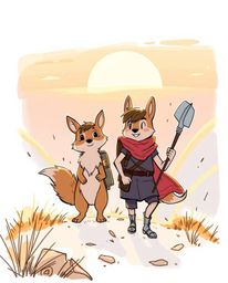 Embark on a vibrant adventure with a color sketchnote-style hand-drawn sketch featuring a talking animal sidekick accompanyin