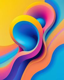 Explore a captivating realm where cool colors meet bold acrylic painting, bringing 3D shapes to life with smooth gradient tex