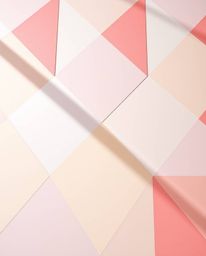 Explore this high-angle perspective image showcasing a geometric pattern wallpaper adorned with soft pastel gradients. The di