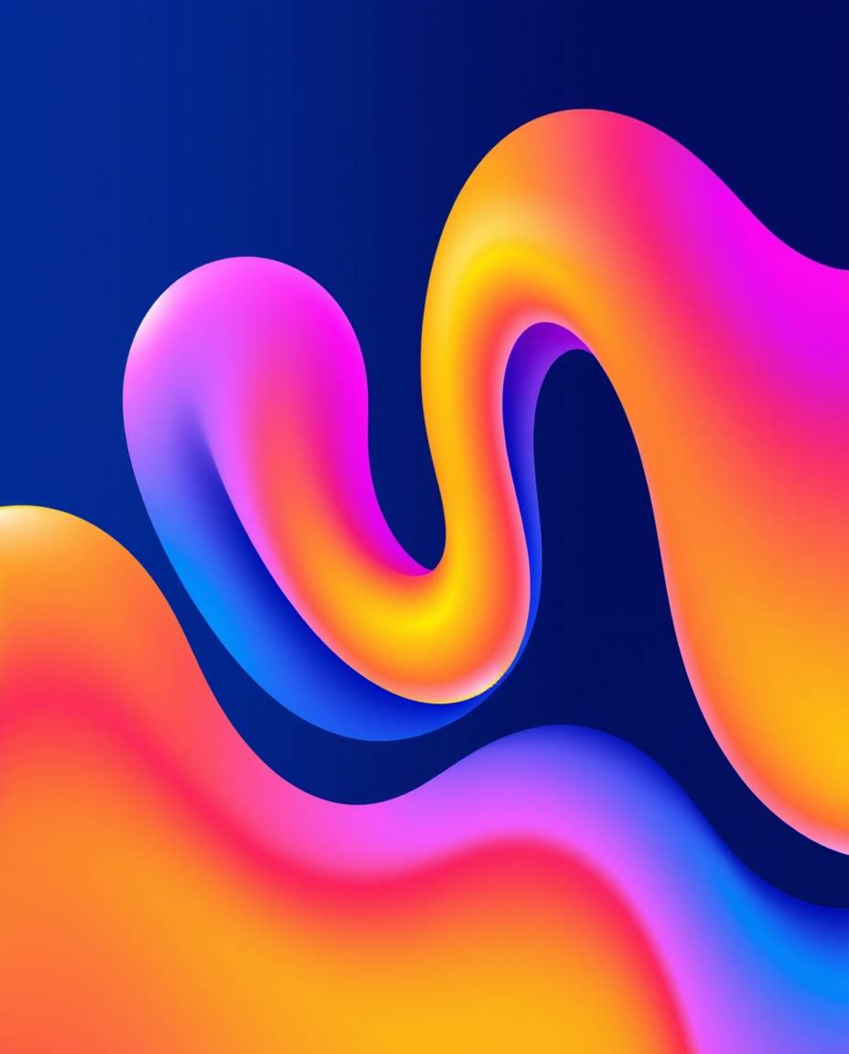 Explore the captivating blend of vibrant complimentary colors in a modern flat design, showcasing futuristic 3D fluid shapes 