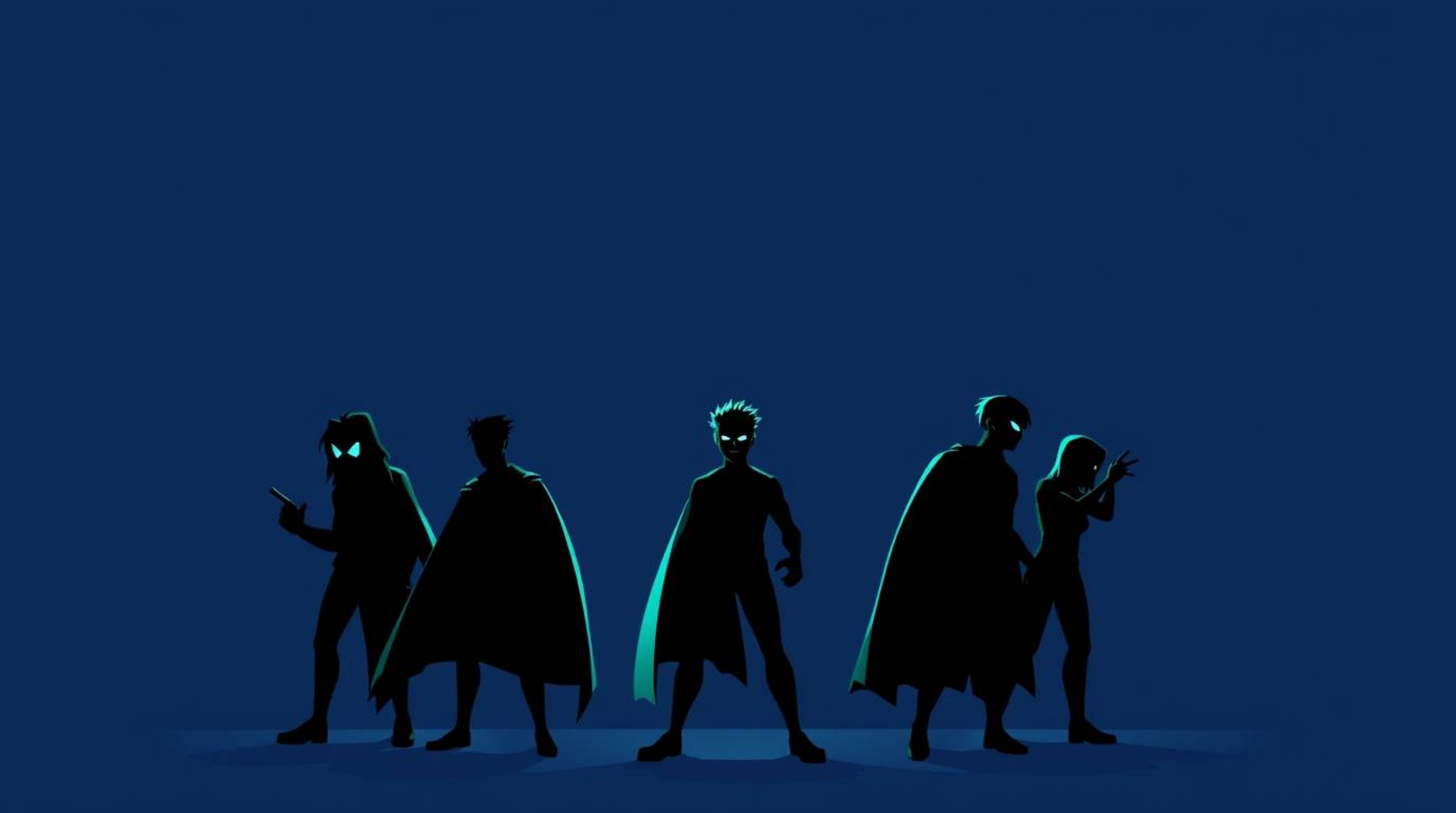 Discover a captivating illustration featuring a team of misfit heroes.  Rendered in a modern flat design style with high-cont