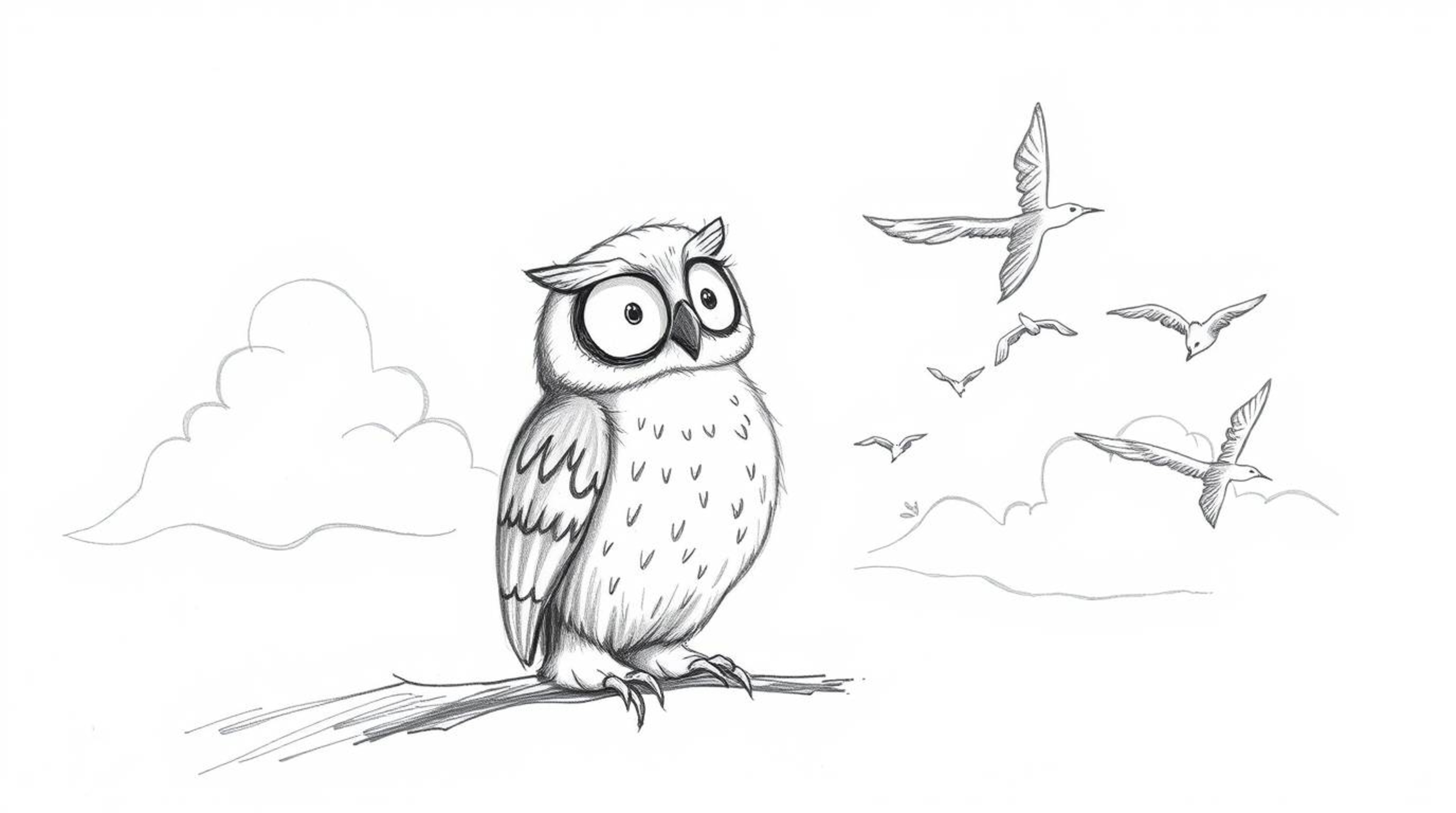 Discover a heartwarming scene in this hand-drawn sketch, created in the charming style of Pixar. The artwork depicts a blind