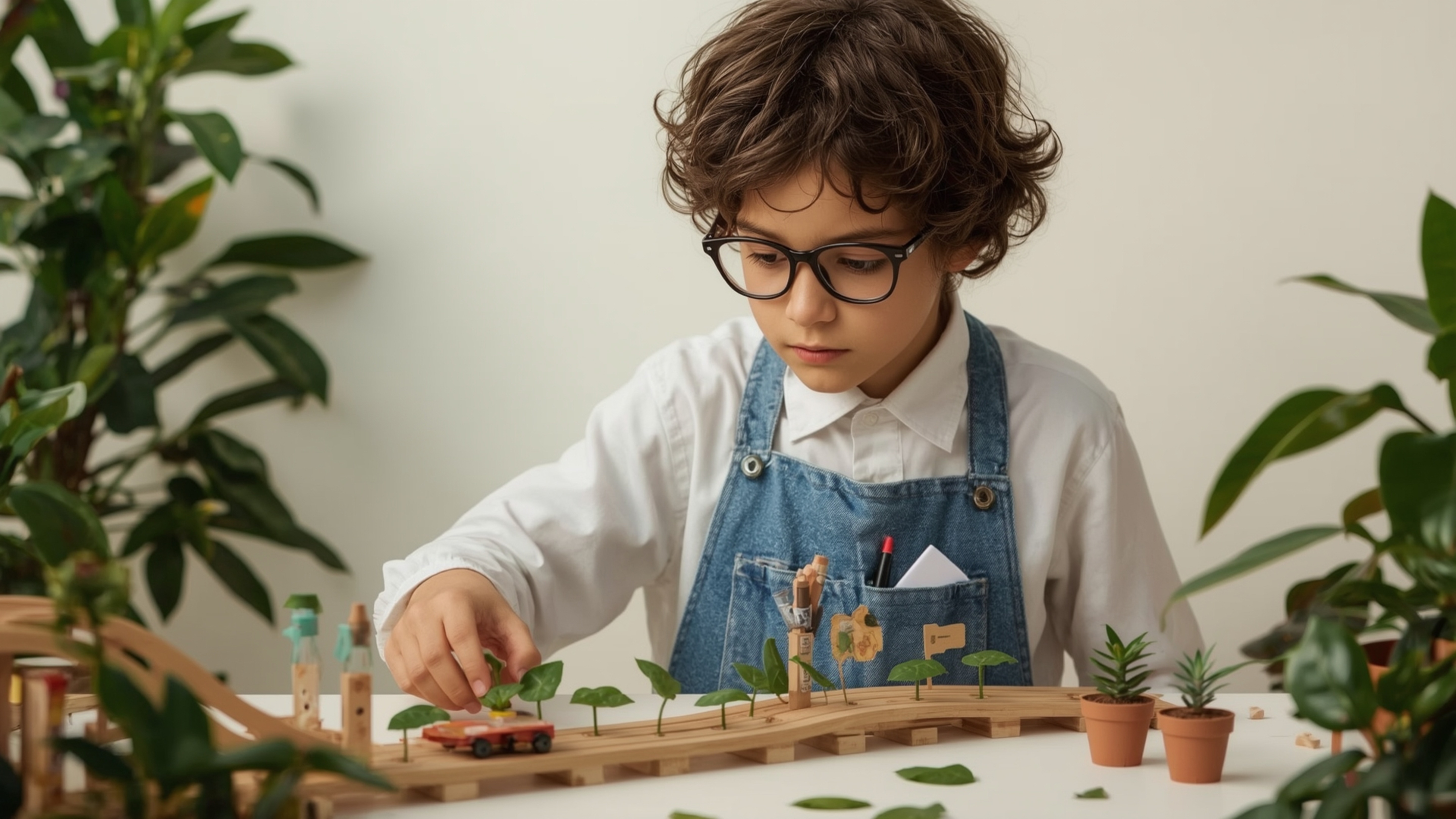 A high-resolution, professionally lit, and crisply detailed stock photo featuring a bright-eyed, bespectacled homeschooled ge
