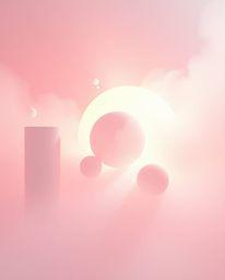 Immerse yourself in a world of soft haze and mesmerizing 3D shapes adorned with smooth gradient textures. This futuristic art