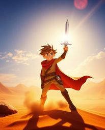 Embark on a thrilling Disney-style desert adventure with a brave hero!  Experience a cinematic journey filled with vibrant co