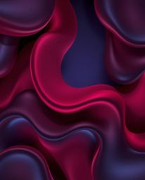 Immerse yourself in a captivating 3D illustration showcasing fluid shapes morphing endlessly into each other. Rich burgundy a