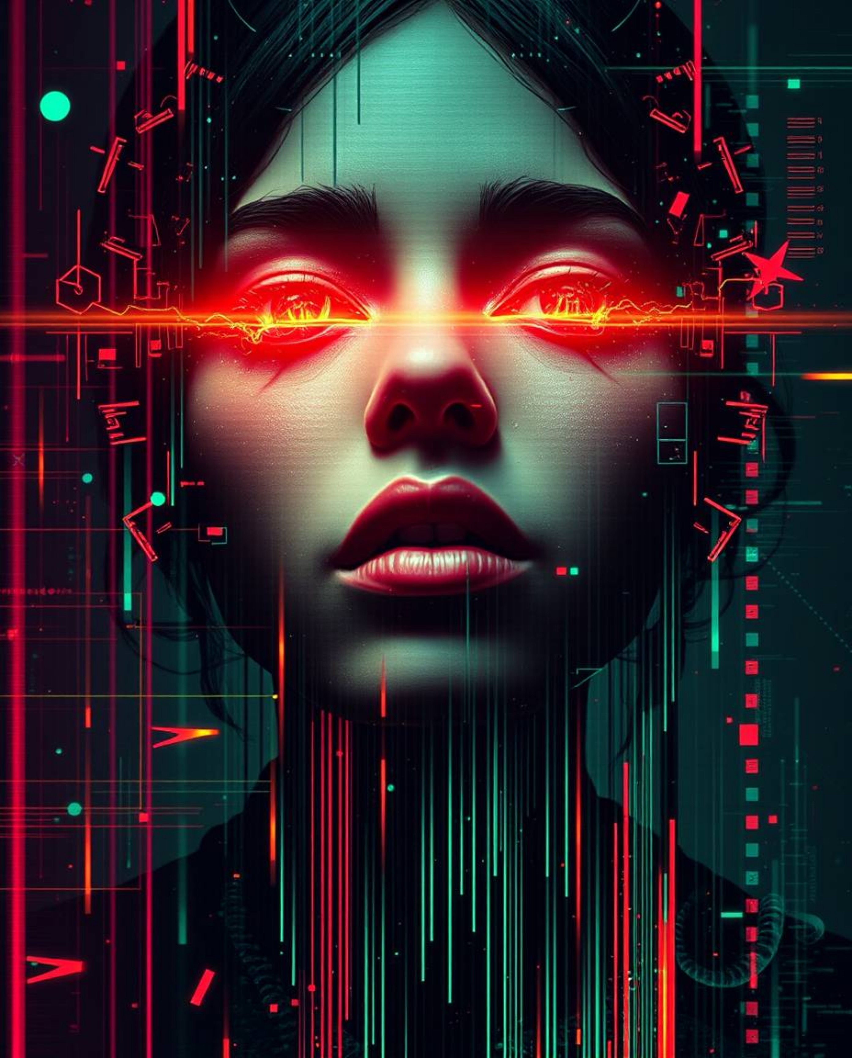 Explore captivating digital glitch art portraits featuring corrupted data and a pixelated style. This collection showcases dr