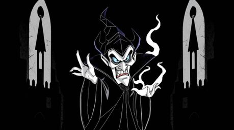 A classic Disney villain with exaggerated features is meticulously crafted in intricate origami style, casting a spell within