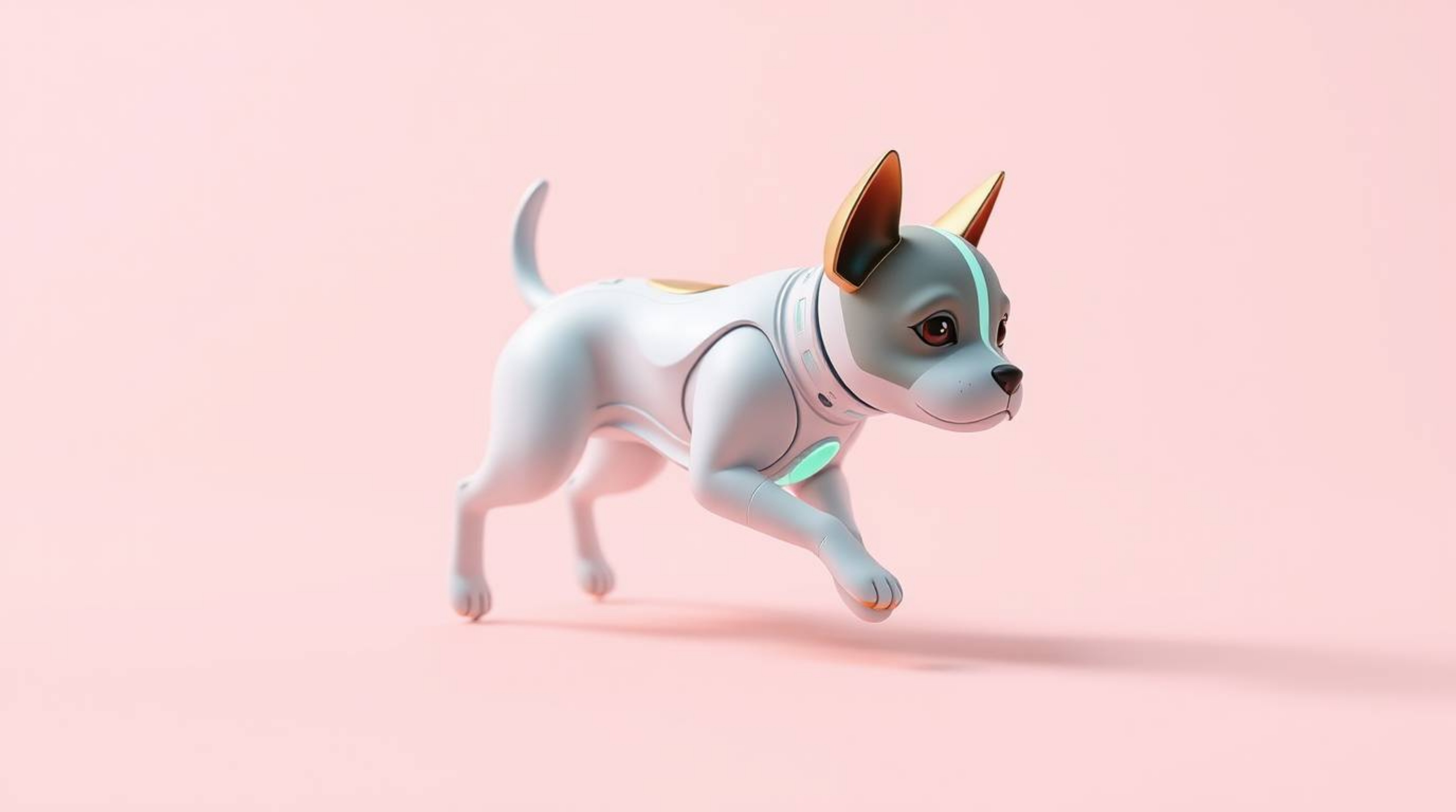 Experience a mesmerizing journey with a futuristic dog as it embarks on a self-guided walk through the vast expanse of space.