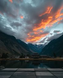 A precise architectural color photograph captured in a strong, moody style. This image showcases the stunning reflections of 