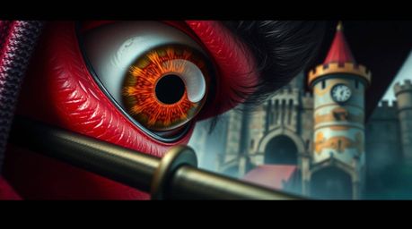 Experience a scene of high contrast and meticulous detail, capturing a thief's audacious infiltration of a heavily guarded ca
