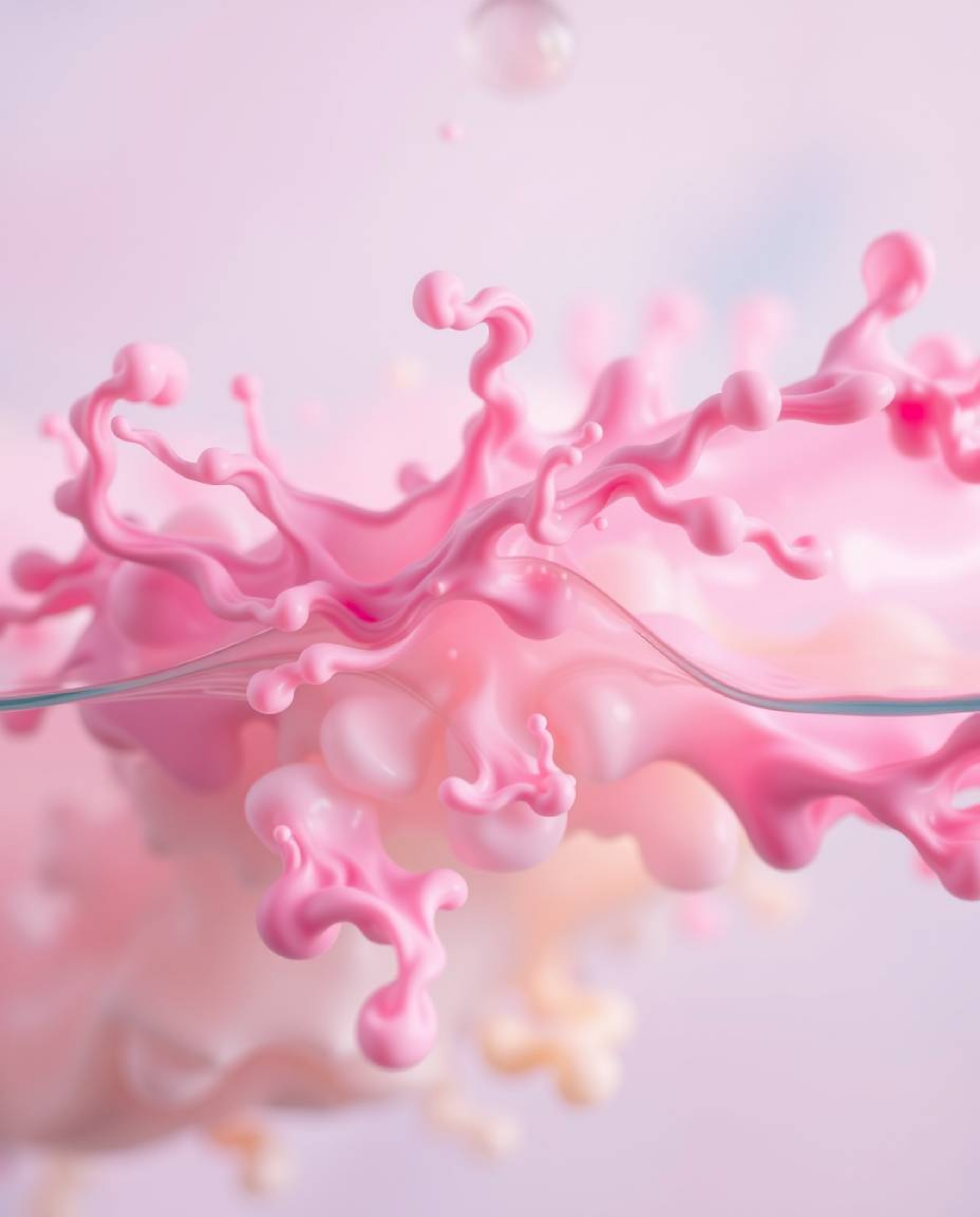 Explore the mesmerizing world of soft pastel colors intertwined with dynamic motion, captured in macro photography style. Wit