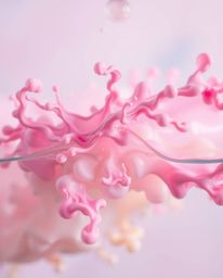 Explore the mesmerizing world of soft pastel colors intertwined with dynamic motion, captured in macro photography style. Wit