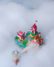 Discover a breathtaking, colorful kingdom crafted from intricate origami. Floating islands and majestic castles are shrouded