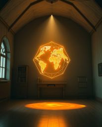 This geometric logo design draws inspiration from ethereal spiritual vibes, utilizing strong hard light to showcase a glowing