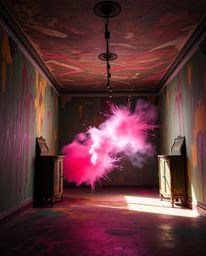 Experience a room bursting with vibrant energy, captured in a cast bronze finish. This piece showcases volumetric lighting th