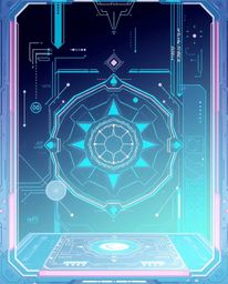 Explore a serene Isekai anime-inspired illustration showcasing a futuristic digital interface. This artwork features soft pas