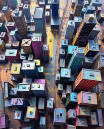 Discover stunning abstract city maps rendered in the classic style of oil painting.  These vibrant pieces feature iridescent 