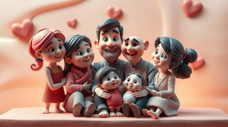 Experience a touching Pixar-style family reunion brought to life as a stunning sculptural clay art piece. Witness smooth grad