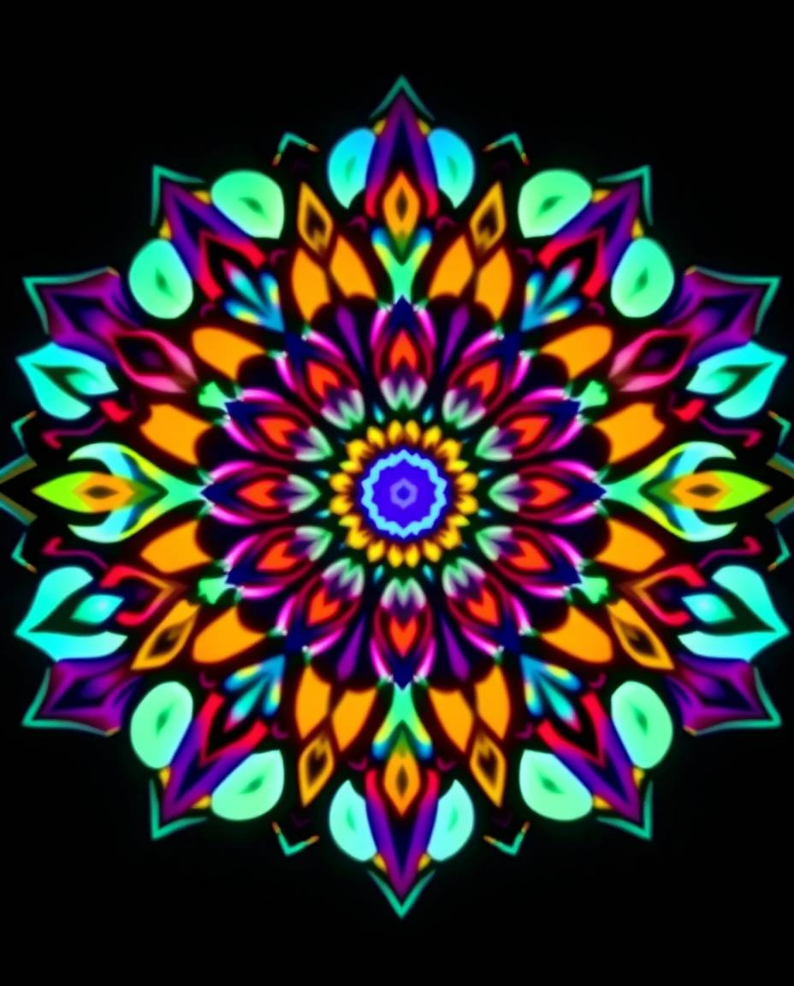 Discover stunning geometric floral mandalas with vibrant colors and symmetrical designs.  Experience the mesmerizing glow of 