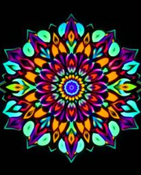 Discover stunning geometric floral mandalas with vibrant colors and symmetrical designs.  Experience the mesmerizing glow of 