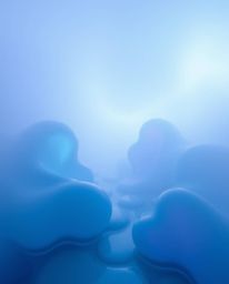 Explore a surreal and captivating 3D environment featuring fluid shapes resembling melted glass, rendered in stunning hyperre