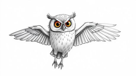 A heartwarming scene depicting a blind owl, rendered in a Pixar-esque style, inspiring birds to take flight.  The owl's feath