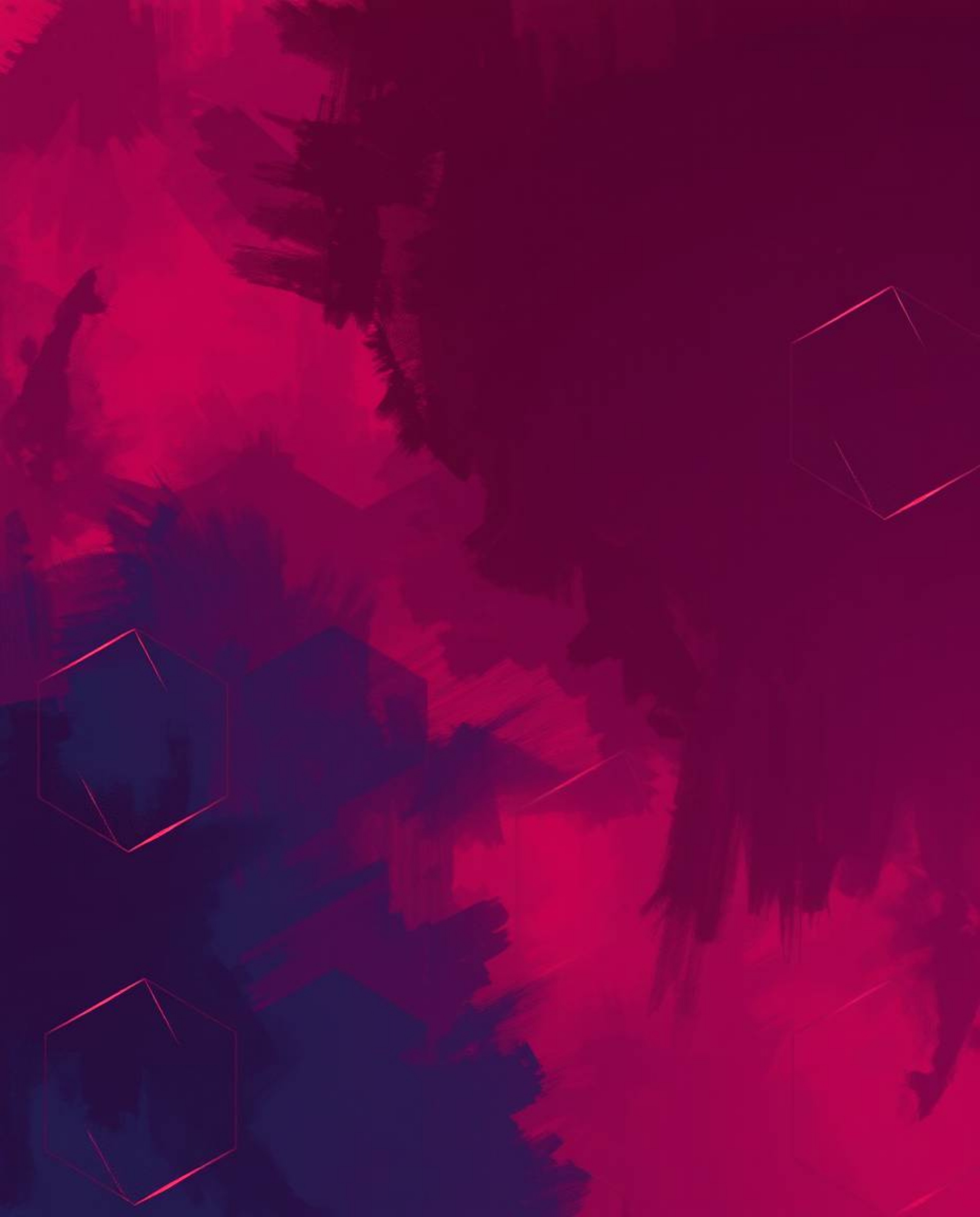 Explore a dynamic digital sketch rendered in rich burgundy and deep blue, showcasing a seamless geometric pattern of hexagons
