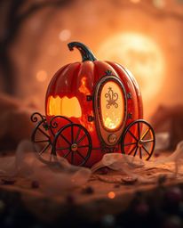 Witness a magical transformation as an iridescent pumpkin shimmers and transforms into a beautiful carriage. Gentle color con