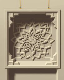 This artwork presents a modern flat design illustration showcasing historically accurate and intricately detailed Islamic geo