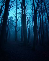 Transforming a creepy forest scene with a digital glitch effect creates an iridescent dreamscape, blurring the line between r