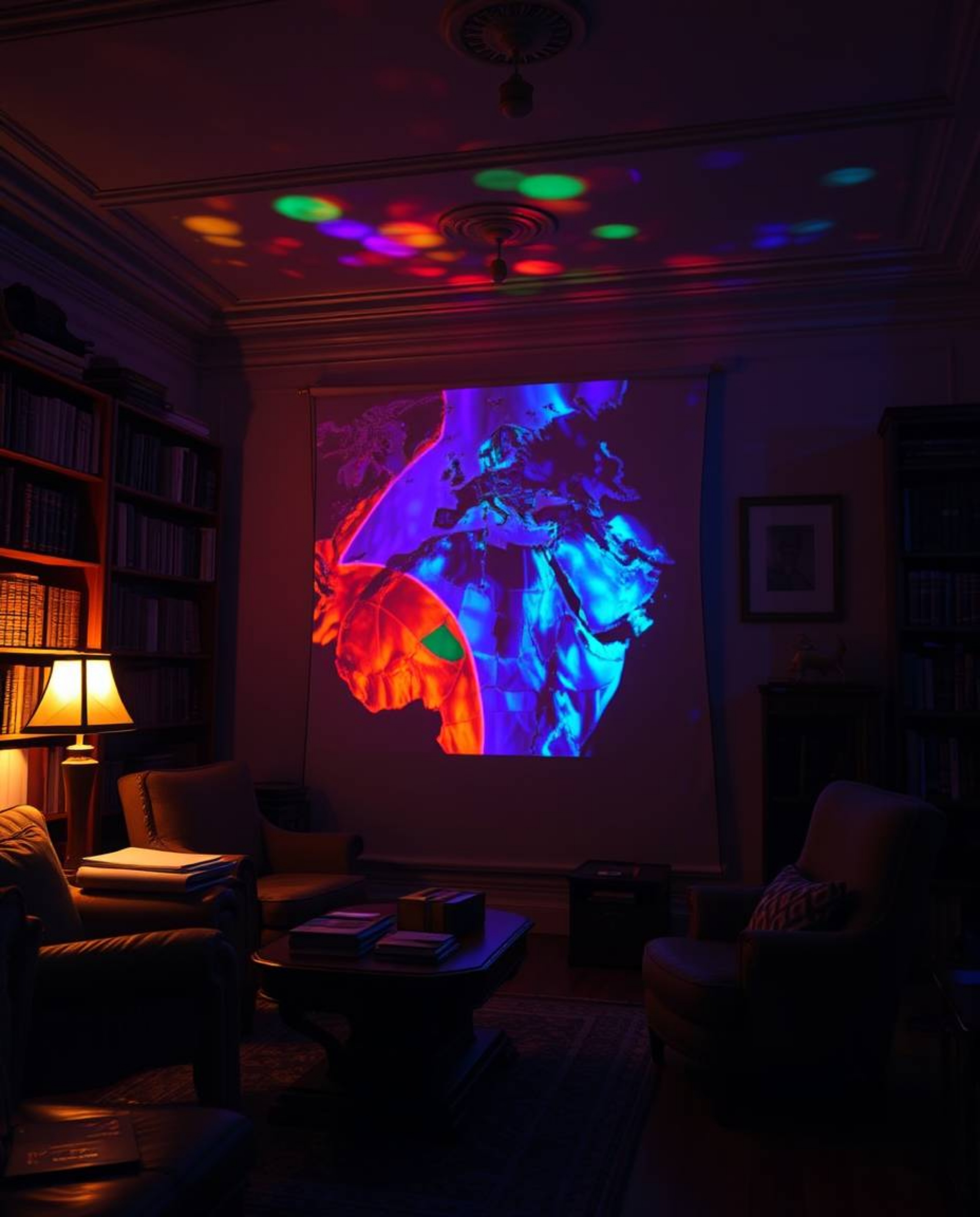 Immerse yourself in a world of strong contrasts and vibrant colors with this captivating image. Chiaroscuro lighting illumina