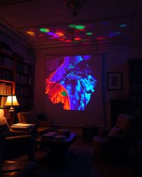 Immerse yourself in a world of strong contrasts and vibrant colors with this captivating image. Chiaroscuro lighting illumina