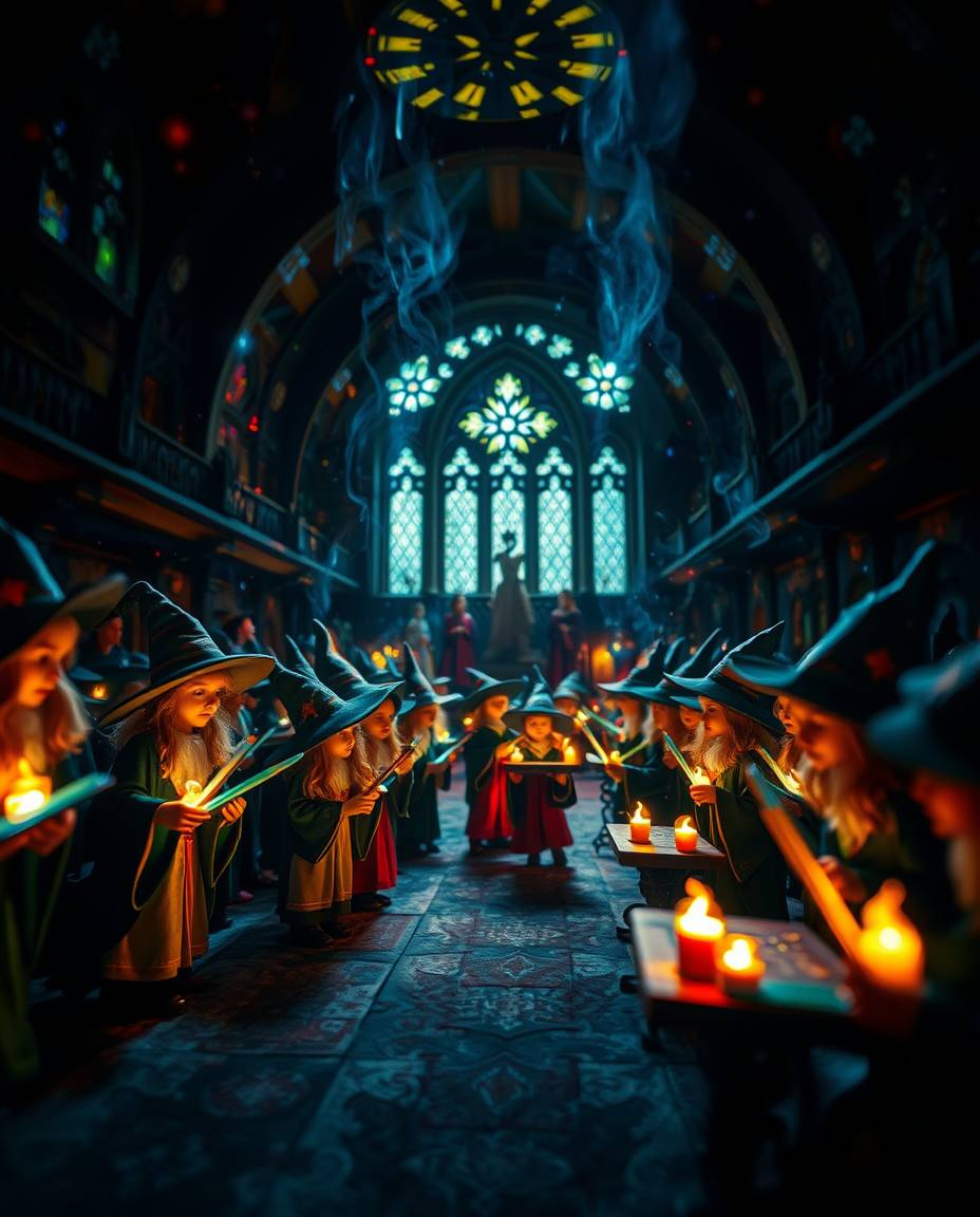 Explore the realms of extreme macro photography and creative light art, showcasing magical wizard schools filled with young w