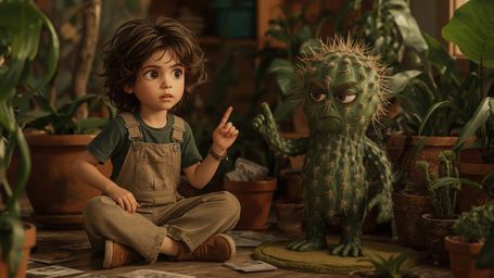 a highly detailed, cinematic photograph of a curious, bright-eyed homeschooled genius, around 10-12 years old, with a messy, 
