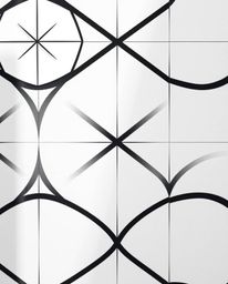 This stunning image captures a classic black and white overhead bird's eye view of a geometric pattern wallpaper, infused wit