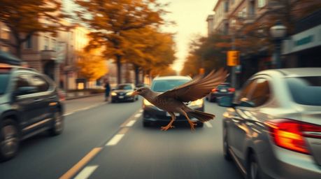 Capturing the fleeting energy of autumn in the city, this candid street photography series focuses on a fast-running bird zoo